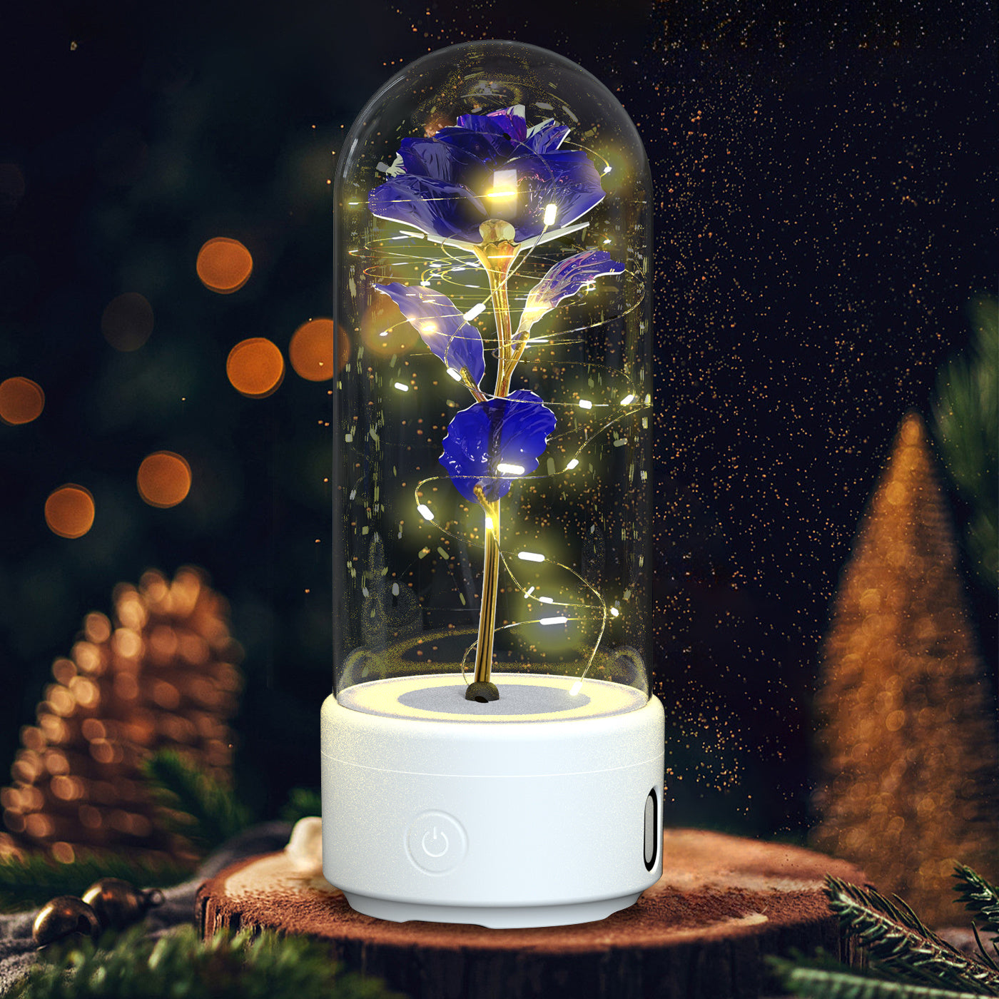 Éternelle Rose LED et haut parleur compatible Bluetooth