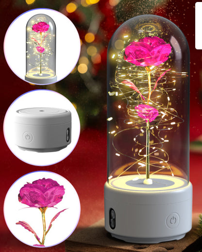 Éternelle Rose LED et haut parleur compatible Bluetooth