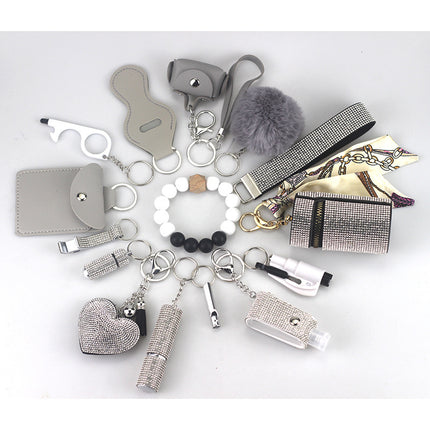 Set of mini security keychains