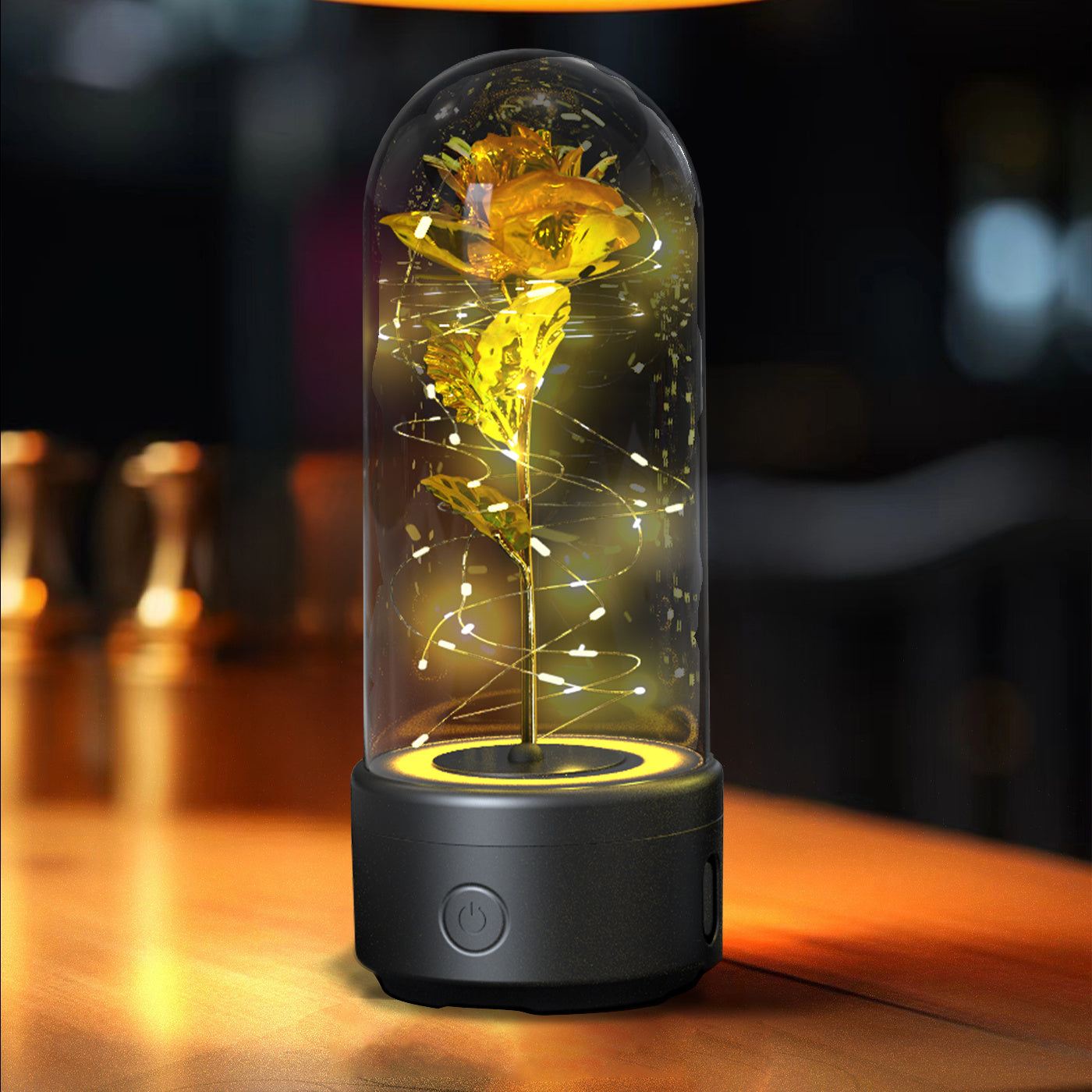 Éternelle Rose LED et haut parleur compatible Bluetooth