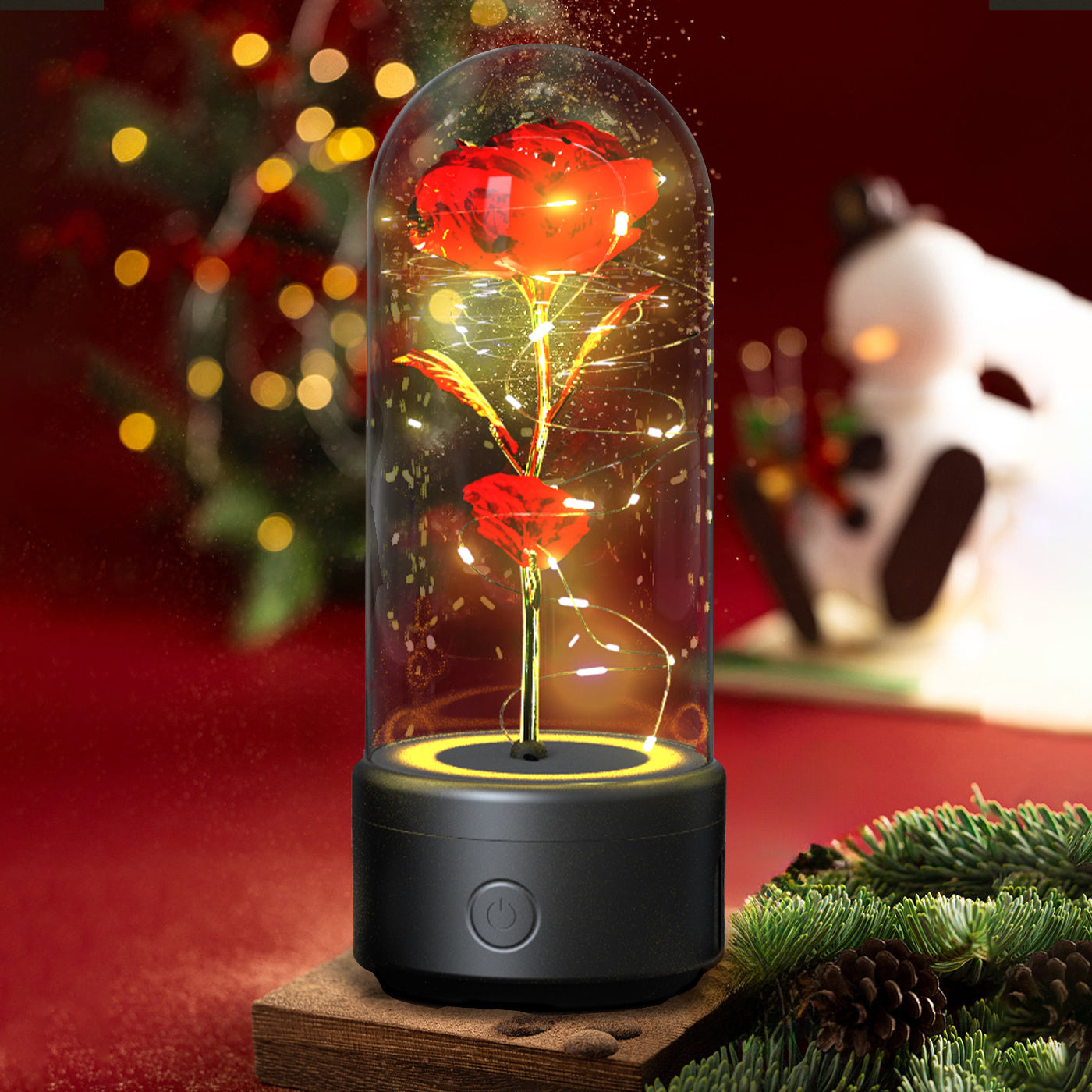 Éternelle Rose LED et haut parleur compatible Bluetooth