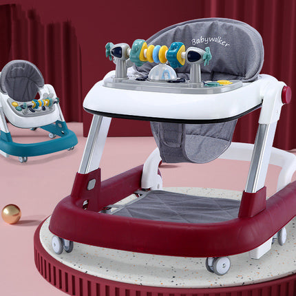 Fun, multifunctional baby walker with anti-fall and anti-tipping pads