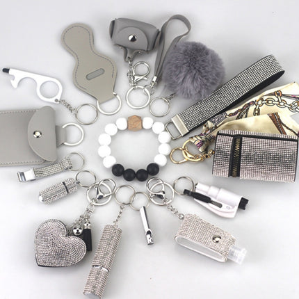 Set of mini security keychains