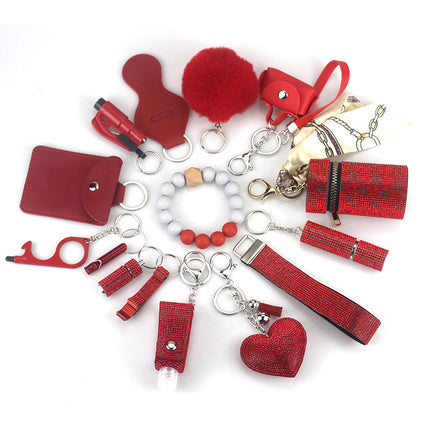 Set of mini security keychains