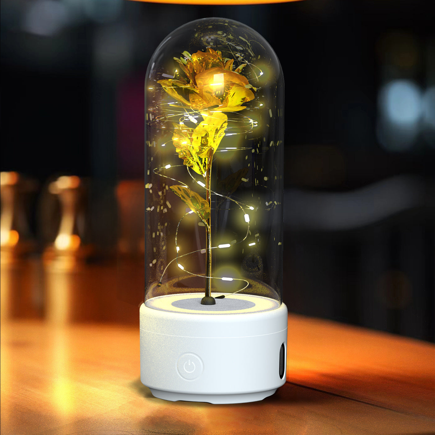 Éternelle Rose LED et haut parleur compatible Bluetooth